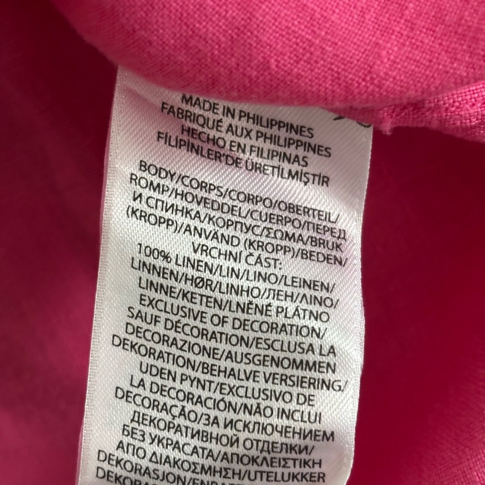 NWT Polo Ralph Lauren Women’s Pink Button-Up Linen Shirt Size M - Picture 9 of 10